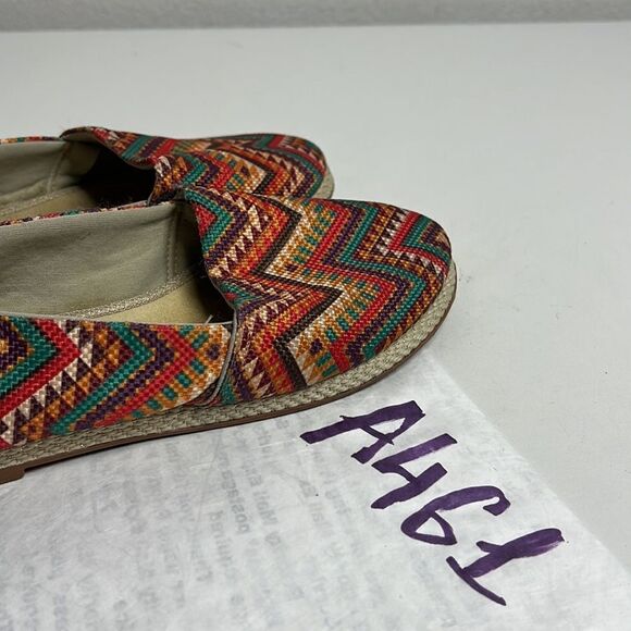 Équilibrio Woman’s Orange & Green Canvas Aztec Print Espadrilles Size 9 BOHO - Picture 9 of 9
